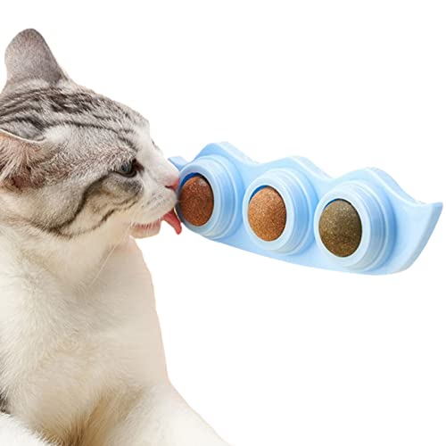 Bolas Comestíveis Para Gato | Catnip parede bola em forma de ervilha bonito 3 em 1 | Rolo de parede
