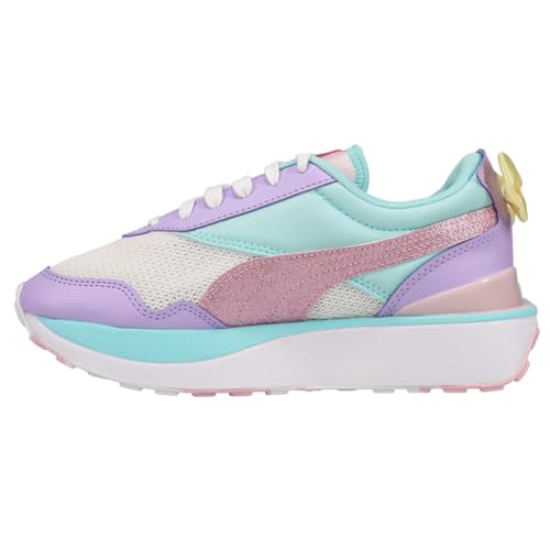 PUMA Kids Girls Cruise Rider Bon Bon Lace Up Sneakers Shoes Casual - Blue, Purple, White - Size 6 M3