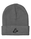 Beanies for Men Black German Shepherd Head Embroidery Dogs Winter Hats for Women Acrylic Skull Cap 1 Size Light Grey Design Only