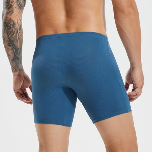 Men's Sport Breathable Boxer Brief Underwear,Big Functional Pouch with Mid-Length 6" Inseam,Quick-Drying3