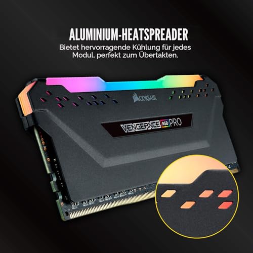 Corsair Vengeance RGB Pro 16GB (2x8GB) Bis zu 3600MHz CL18 - Schwarz (CMW16GX4M2D3600C18) – Ansicht 5