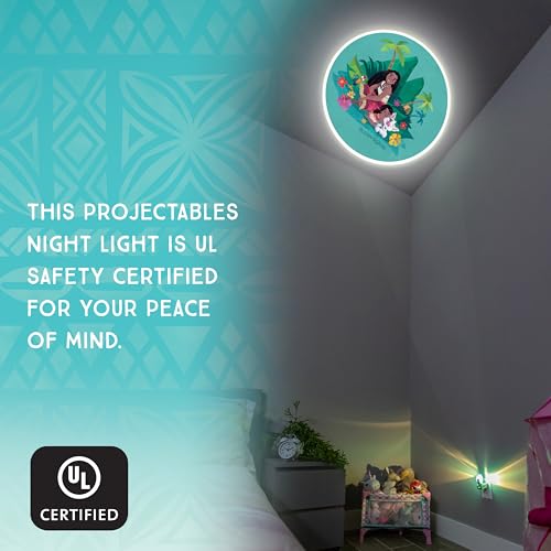 Projectables Moana LED Night Light Plug-in Dusk-to-Dawn Projector Ideal for Kids Girls Boys Nursery Playroom Bathroom Bedroom 84272