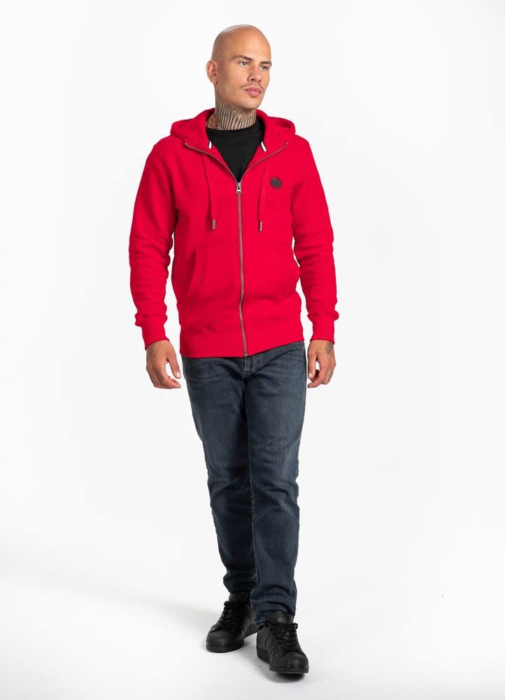 Pit Bull West Coast bluza z kapturem z zamkiem błyskawicznym Small Logo 21 czerwona, czerwony, M