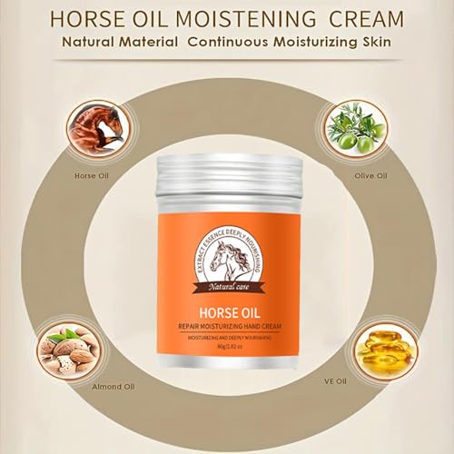 Grospe Horse Oil Cream for Dry Rough Hands,Horse Oil Feet Cream Preventing Your Skin From Peeling and Cracking,Making Your Hand/Foot Smooth and Soft,Moisturizing and Nourishing Your Hands/Feet
