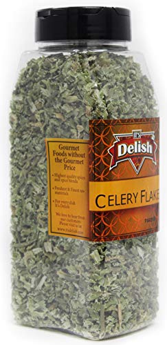 Dried Celery Flakes by It's Delish, 2 Oz Large Jar | Dehydrated Chopped Crosscut Celery Stalk & Leaf For Soup, Stew, Rice | Great for Kitchen, Camping and Emergency Food Supply | Kosher and Vegan