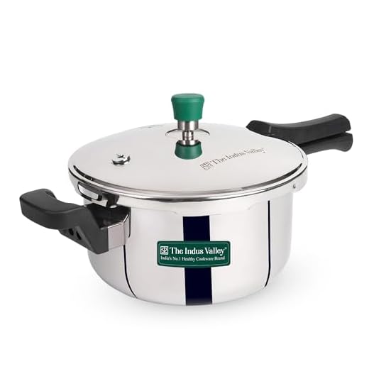 The Indus Valley Triply Stainless Steel 5 Litre Pressure Cooker/Pressure Pan - Outer Lid | Also Use As Deep Fry Pan | Induction Friendly | ISI-Certified, 3-Layer Body, Toxin-Free, 5 Y Warranty