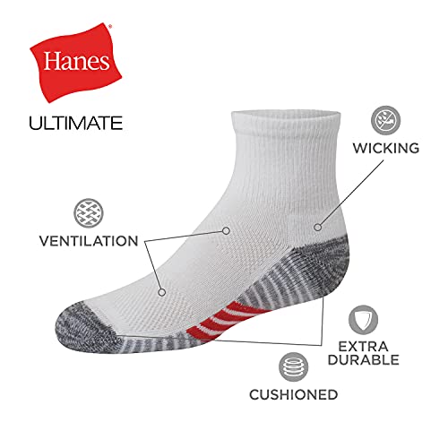 Image of Hanes Ultimate Boys' Crew Performance Sport Socks, 10-Pair Packs