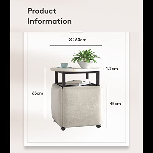 Ensemble de sièges cubiques et table pivotante encastrable pour salon