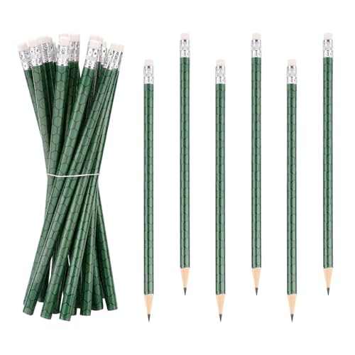 SAVITA 20pcs Cartoon Turtle Themed Pencils, Green & Black Turtle Shell Wooden Pencils with Eraser for Kids School Office Supplies Birthday and Theme Party Decor & Classroom Reward