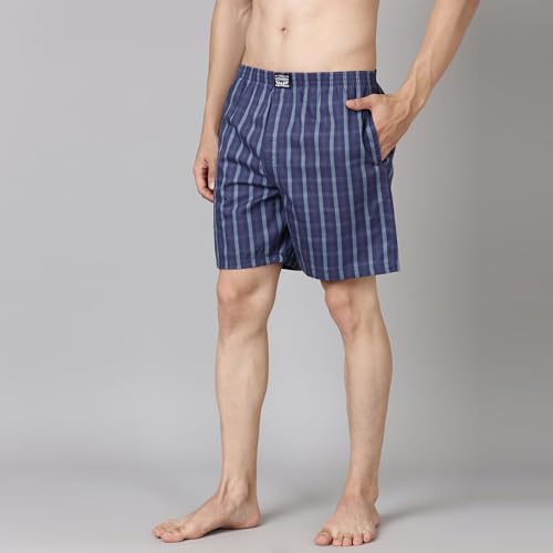 Image of Levi's 024 Boxer Shorts for Men | 100% Poplin Cotton | Checked Men's Boxers | Durable & Breathable | Smooth Hand-Feel | Inner Elastic Waistband | Functional Fly | Relaxed Leg Opening | Pack of 1