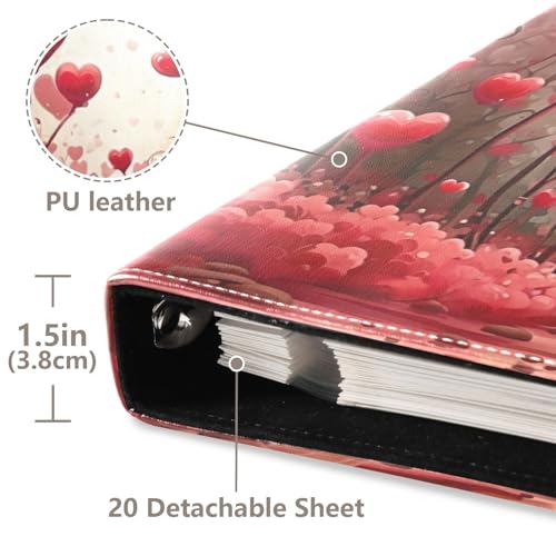 Álbum de Fotos Scrapbook DIY Autoadhesivo Corazones Rojos 3 Anillas 40 Páginas 8x10 para Memorias miniatura 4