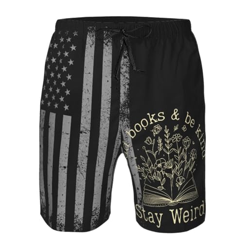 Read Books Be Kind Stay Weird Swimtrunks Funny Reading Book Lover Men's Beach Shorts