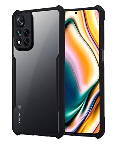 Image of Pikkme Mi Xiaomi 11I 5G / 11I Hypercharge 5G Back Cover | Crystal Clear Transparent Back | Ultra Hyrbid | Full Camera Protection | Raised Edge | Bumper Back Case for Mobile (Plastic, Black)