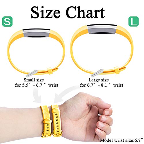 Maledan Bands Compatible with Fitbit Alta Women Men, Waterproof Replacement Band Strap for Fitbit Alta HR/Alta/Ace Kids, Small, Mango Yellow