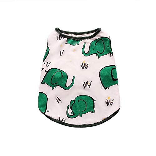 Stock Show Pet Dog Summer Vest, Cute Teddy French Bulldog Dog 100% Cotton Fashion T-Shirt Breathable Sleeveless Summer Dog Clothes for Small Medium Dog (Back Lenght - 35CM/13.8