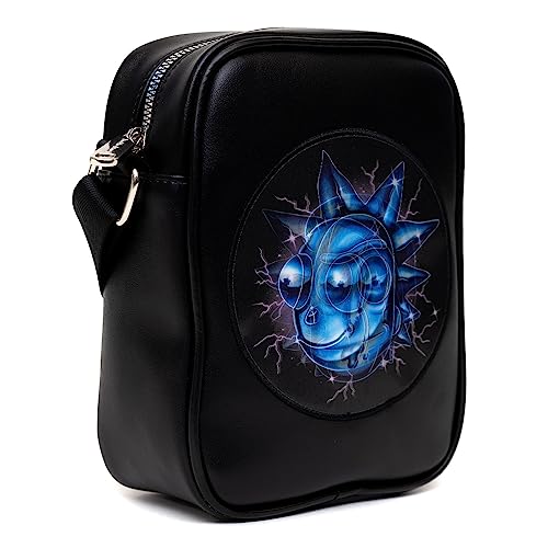 Rick and Morty Bag, Crossbody, Rick and Morty Lenticular Face Expression Applique, Vegan Leather3