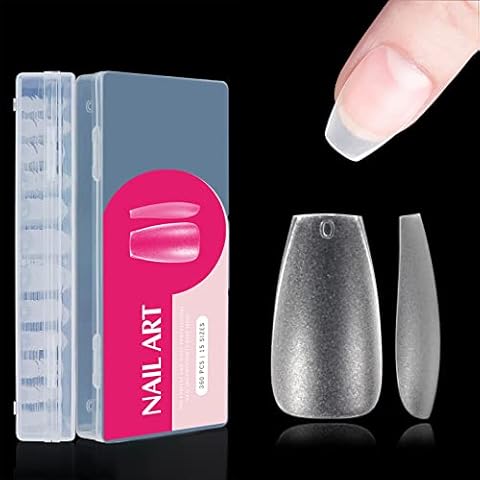 360 Stück Nageltips, 15 Größen Ballerina Falsche Nägel Tips, Mittel Coffin Nageltips Künstliche Nägel Cover