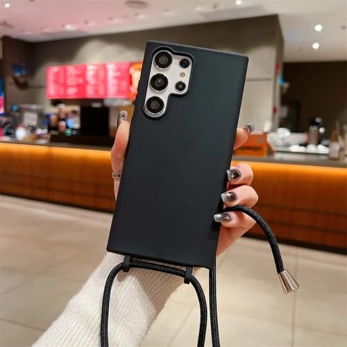 Coque silicone soft TPU avec lanière robuste noire pour Samsung Galaxy S23
