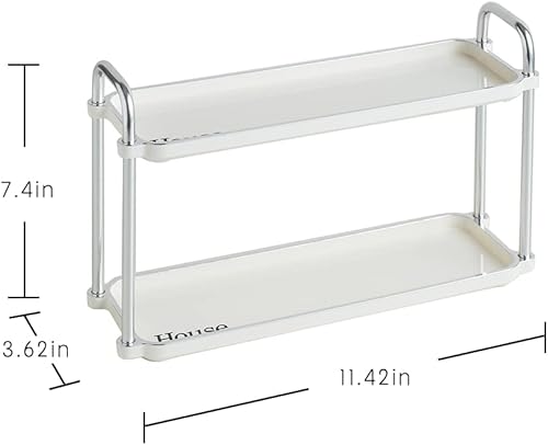 Miniatura 3 de YISMAN Estante de almacenamiento de 2 capas de escritorio de 3.54 pulgadas, estante de almacenamiento de encimera para baño, cocina, sala de estar,
