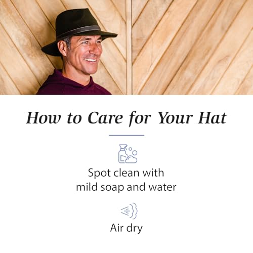 Wallaroo Hat Company Men’s Durango Fedora – UPF 50+ Sun Protection, Wide Brim, Packable Design and Adjustable Sizing – Classic Sun-Smart Hat for All-Season Outdoor Events (Medium/Large, Olive) - Thumbnail 6