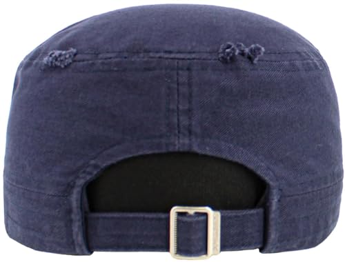 Image of Vintage Distressed Cadet Army Cap Basic Everyday Military Style Hat