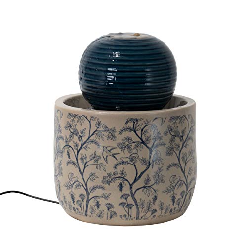 Foreside Home and Garden Multicolor Chinoiserie Ceramic Indoor Water Fountain with Pump