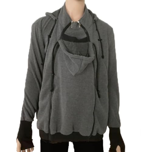 Mens Kangaroo Daddy Hoodie - Grey, M