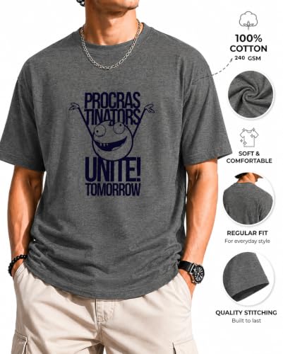 Image of Vastrio Unisex Procrastinators Unite Graphic Regular Fit Cotton T-Shirt