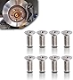 jeseny 8 PCS Stainless Steel Brake Disc Rotor Screws for Front and Rear, Cross Flat Head Screw Set is Best Replacement for Honda, Acura, Hyundai and Kia Models, By Mission Automotive