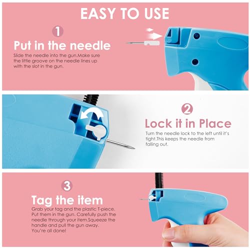 Image of Stitch Gun for Clothes - Handheld Stitch Gun Quick Clothing Fixer - Mini Sewing Kit Micro Tagging Gun - Includes 6 Needle, 1000 Black Fasteners & 1003 White Fasteners
