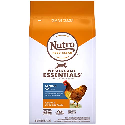 NUTRO WHOLESOME ESSENTIALS Natural Dry Cat Food, Senior Cat Chicken & Brown Rice