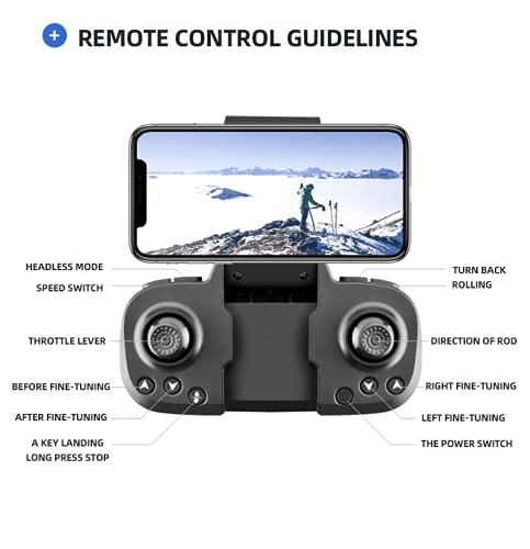 LVOD Drone com camera HD, H6 Mini Drone 4k 480p Wide Angle Camera Dron Wifi Fpv Modo de retenção de