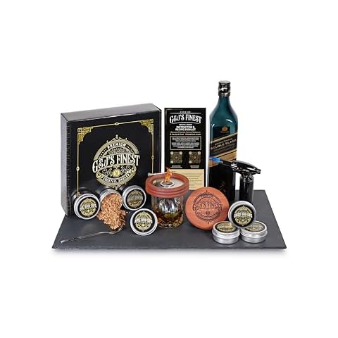 Whiskey Smoker Kit | Cocktail Smoker Kit with Torch, Scorch Shield, Lid, 6 Wood Chips & Gift Box for Smoked Old Fashioned| Bourbon Smoker Cover
