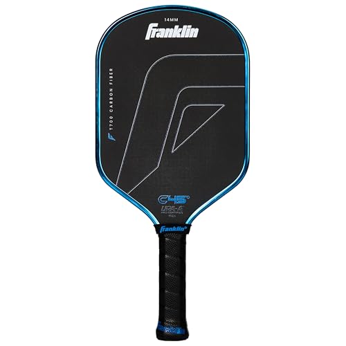 Franklin Sports PRO Pickleball Paddles C45 Carbon Fiber Series Official USAP + UPA Approved Pickleball Paddle Hybrid Pro Player Design 14mm Polymer Core Blue