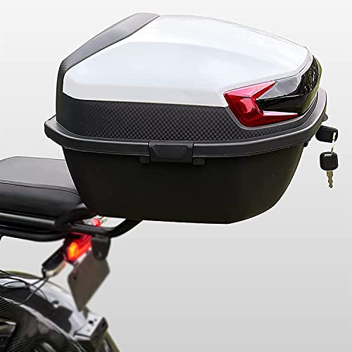 Coffre de moto avec dossier résolvant le manque de rangement