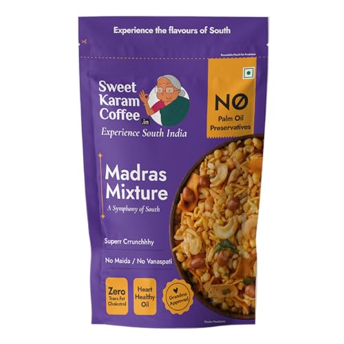 Sweet Karam Coffee Special Madras Mixture | No Palm Oil | No Preservatives | Authentic South Indian Snacks | Fresh & Crispy Namkeen Pack | Tea Time Snacks | 200 Grams (B0C55STHRR) Amazon Price History, Amazon Price Tracker