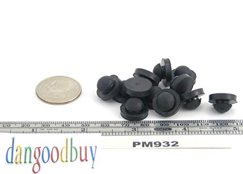 black sbr rubber push in ridged bumper - foot - bumper diameter - 91634 bumper height - 1834 fits hole size - 93234