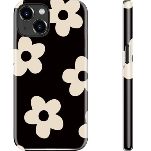 Coque silicone iPhone 15 double couche de protection fleur