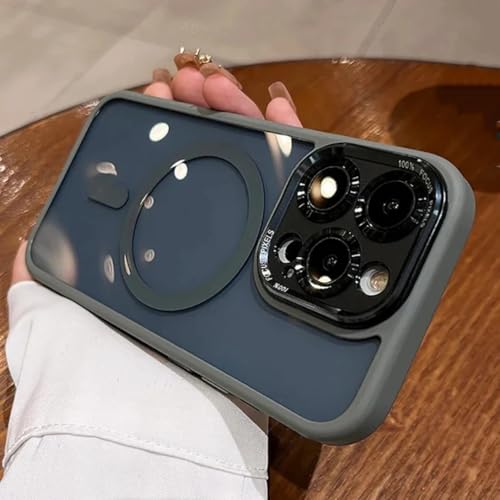 Protection magnétique métal iPhone 16 étui rigide transparent