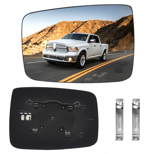 Image of TOP-MAX Dodge Ram Driver Left Side Heated Mirror Glass Compatible with 2009-2018 Dodge Ram 1500 2500 Side View Exterior Convex Mirror Glass 68050299AA, 68079363AA