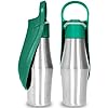 Dog water bottle portable dog water bottle dispenser 27 oz stainless steel leak proof water bottle for dogs on the go perfect for travel walking hiking and outdoor activities green  urban country home decor