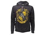 warner bros studios london anreise zwei Taschen an den Seiten Harry Potter Kapuzenpulli Kapuzenpullover Hoodie Sweatshirt Hufflepuff Haus Waffen - 100% Offiziell Warner BROS (L Large)