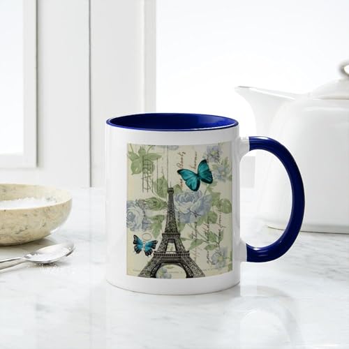 Taza de cerámica CafePress floral París 11 oz miniatura 6