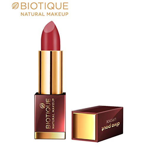 Image of Biotique Natural Makeup Diva Pout Lipstick, Red Alert Matte Finish