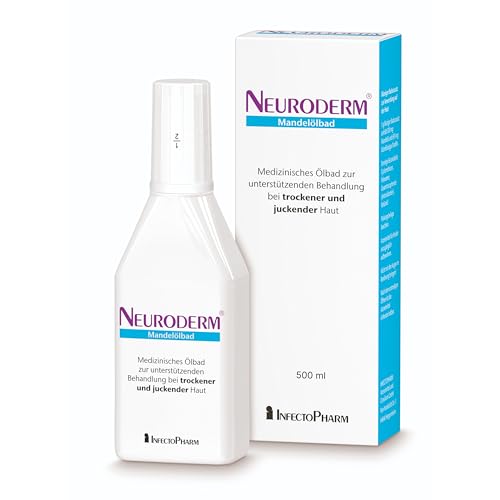 NEURODERM Mandelölbad 500 ml Medizinisches Badeöl für trockene Haut und zur Behandlung bei Neurodermitis Schuppenflechte & Juckreiz | Hautberuhigender Badezusatz mit natürlichem Mandelöl