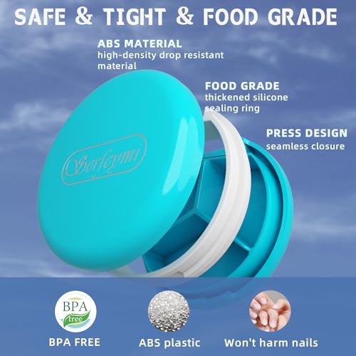Image of Serfeymi Small Pill Case for Purse, Unique Artistic Patterns Travel Pill Box with 3 Compartments, Portable Mini Pill Organizer for Pocket, Decorative Pill Container for Purse - White(Logo)