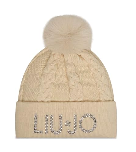 Bonnet Liu Jo Beanie noir pour femme en maille côtelée élégante