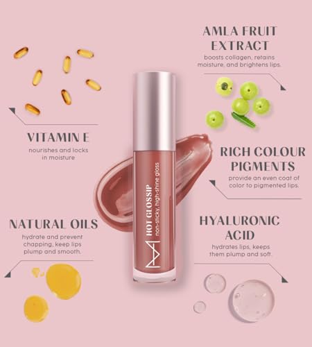 Image of House Of Makeup Non-sticky gloss | High-shine lip gloss for pigmented lips | Lip gloss with hyaluronic acid | Zero stickiness (What's The Tea)