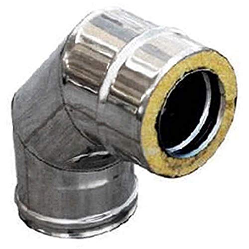 Curva In Acciaio Inox 316L A 90 Gradi Doppia Parete Diametro 80 X 130 Mm