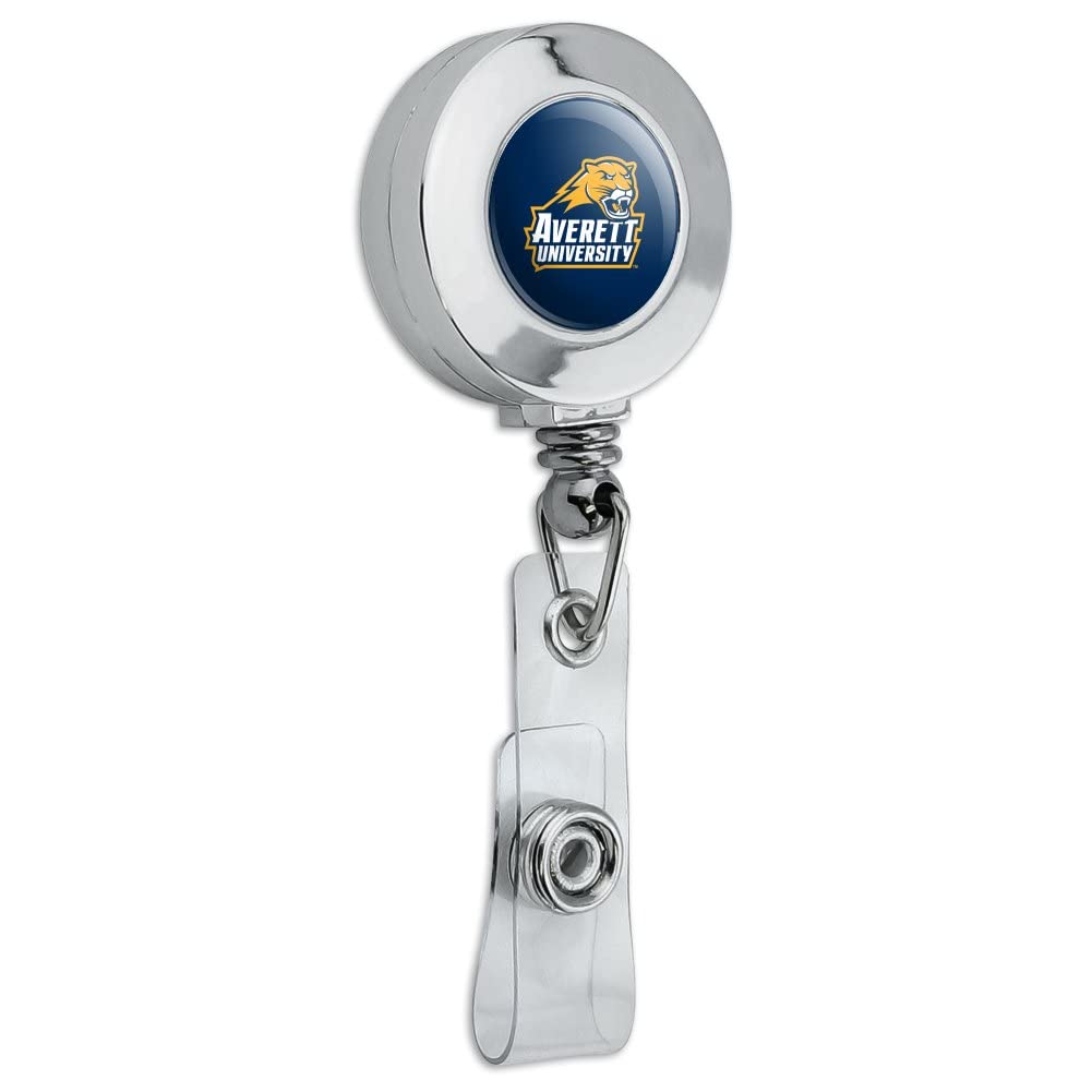 Averett University Cougars Logo Retractable Reel Chrome Badge ID Card Holder Clip